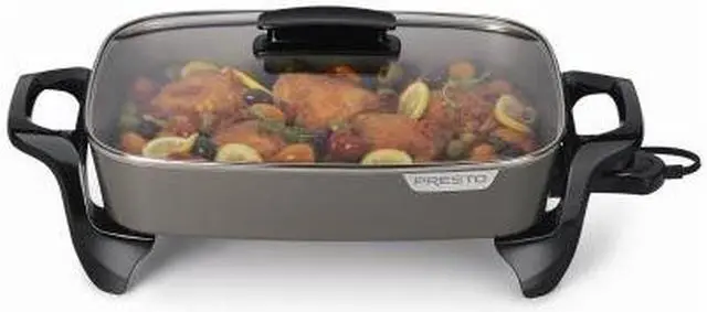 Alt view image 4 of 10 - Presto 16" Ceramic Electric Skillet with Tempered Glass Cover