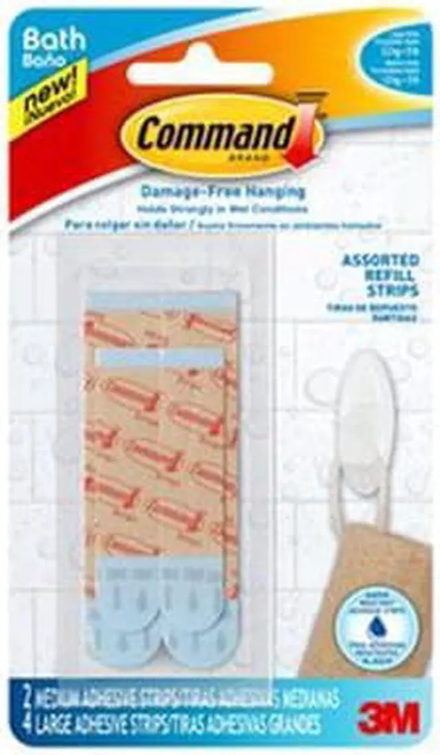 Alt view image 4 of 10 - E 2 Medium And 4 Large Strips Assorted Water Resistant Refill Strips 3M