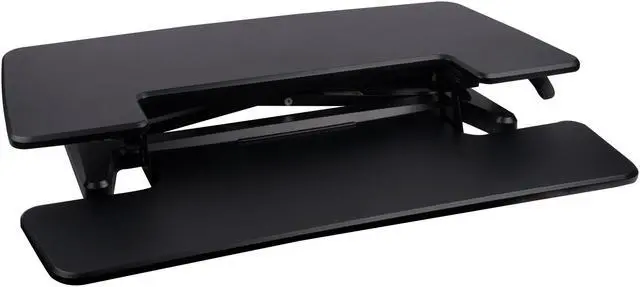 Alt view image 2 of 7 - Silverstone Technology DR01 Monitor Riser Adjustable Standing Desk Tabletop Workstation with Adjustable Height and Full Length Detachable Keyboard Tray, Scratch Resistant and Holds up to 15kg