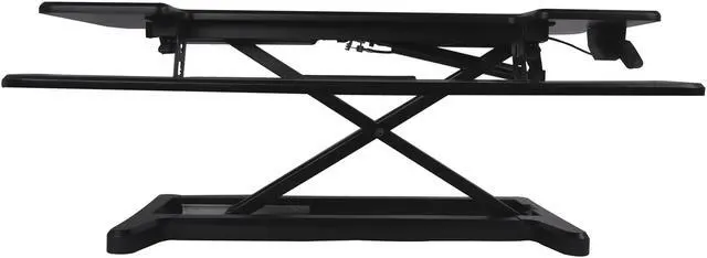 Alt view image 4 of 7 - Silverstone Technology DR01 Monitor Riser Adjustable Standing Desk Tabletop Workstation with Adjustable Height and Full Length Detachable Keyboard Tray, Scratch Resistant and Holds up to 15kg