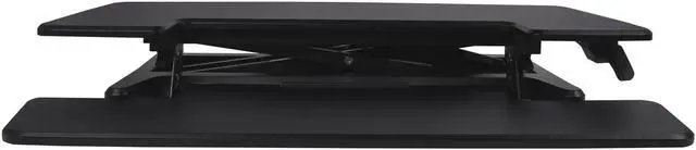 Alt view image 3 of 7 - Silverstone Technology DR01 Monitor Riser Adjustable Standing Desk Tabletop Workstation with Adjustable Height and Full Length Detachable Keyboard Tray, Scratch Resistant and Holds up to 15kg