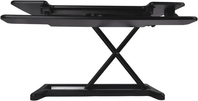 Alt view image 5 of 7 - Silverstone Technology DR01 Monitor Riser Adjustable Standing Desk Tabletop Workstation with Adjustable Height and Full Length Detachable Keyboard Tray, Scratch Resistant and Holds up to 15kg