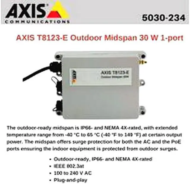 Alt view image 2 of 3 - AXIS T8123-E OUTDOOR MIDSPAN 30W