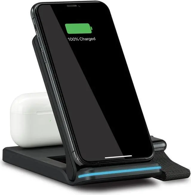 Main image of iLive 3-in-1 Wireless Charging Stand, IACQ491B, Black