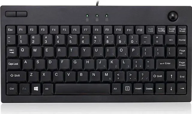 Alt view image 6 of 11 - Adesso AKB-310UB - Mini Trackball USB Keyboard, Black