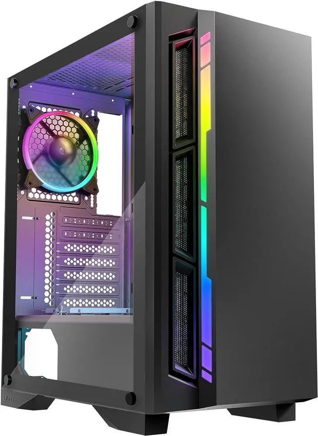 Main image of Antec NX Series NX400, Mid-Tower ATX Gaming Case, Tempered Glass Side Panel & LED Strip Front Panel, 360 mm Radiator Support, 1 x 120 mm ARGB Fan Included