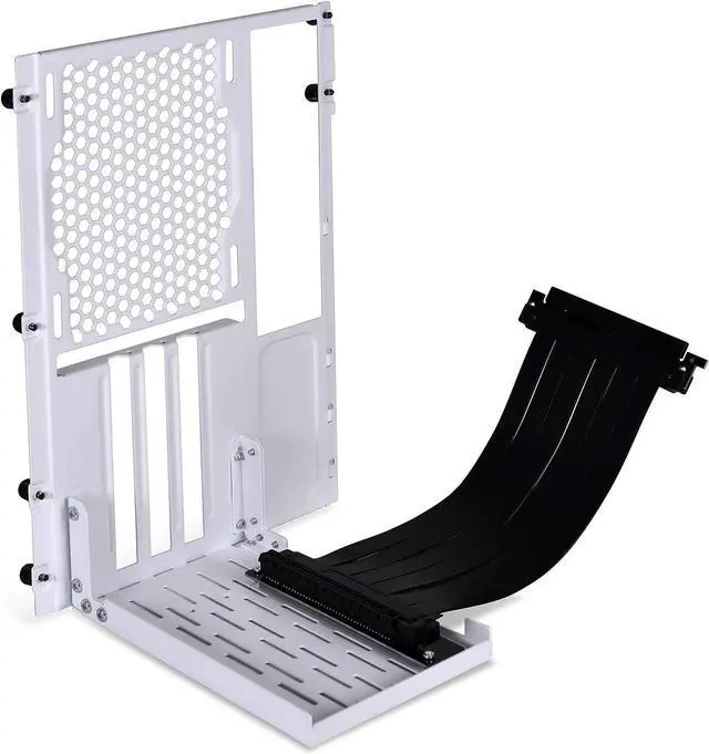 Main image of LIAN LI O11DMINI-1W-3  Premium PCI-E 16X  3.0 Black Extender Riser Cable 200mm and white Covert Bracket for O11DMINI-W /O11AIR MINI-W