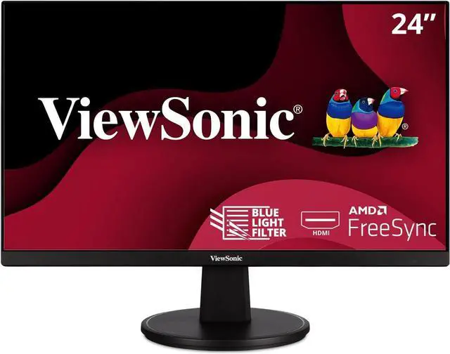 Main image of ViewSonic VA2447-MH 24 Inch Full HD 1080p Monitor with Ultra-Thin Bezel, Adaptive Sync, 75Hz, Eye Care, and HDMI, VGA Inputs for Home and Office