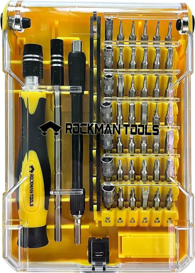 Alt view image 3 of 5 - Rockman Tools Basics 45 PCS Precision Screwdriver Bit Set- 1PC Precision Bits Driver, 1PC 120mm Precision Magnetic Holder, 1PC 120mm Precision Spring Tube