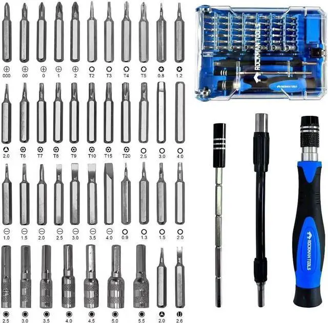 Alt view image 3 of 4 - Screwdriver, Rockman Tools Basics 45 PCS Precision Screwdriver Bit Set- 1PC Precision Bits Driver, 1PC 120mm Precision Magnetic Holder, 1PC 120mm Precision Spring Tube (Blue)