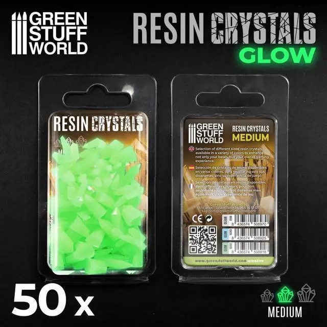 Alt view image 2 of 3 - Green Stuff World for Models and Miniatures Green Glow Resin Crystals  Medium 10392