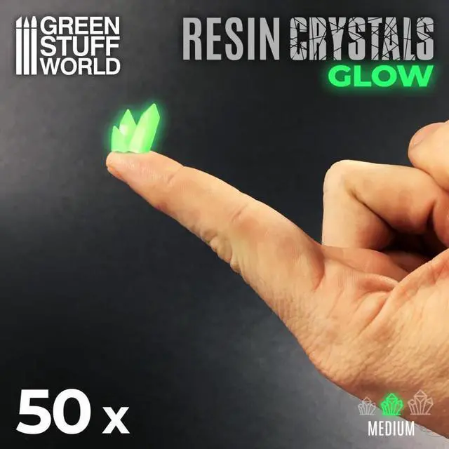 Alt view image 3 of 3 - Green Stuff World for Models and Miniatures Green Glow Resin Crystals  Medium 10392