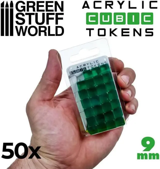 Alt view image 2 of 3 - Green Stuff World Green Cube tokens 1564