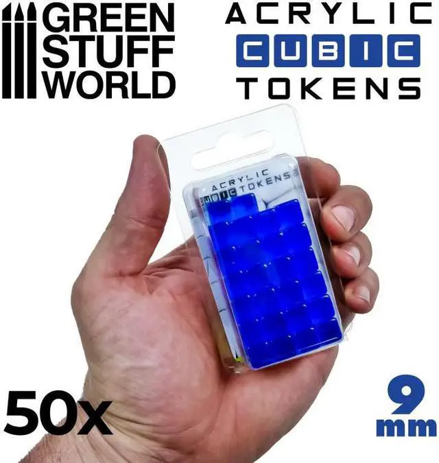 Alt view image 2 of 3 - Green Stuff World Blue Cube tokens 1564