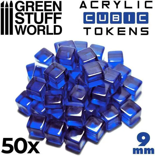 Alt view image 3 of 3 - Green Stuff World Blue Cube tokens 1564