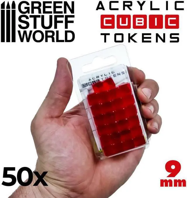 Alt view image 2 of 2 - Green Stuff World Red Cube tokens 1562