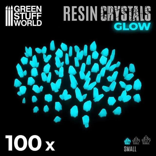 Main image of Green Stuff World for Models and Miniatures Aqua Turquoise Glow Resin Crystals  Small 10386