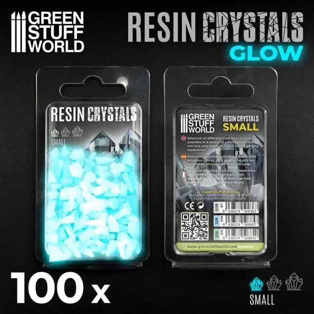 Alt view image 3 of 3 - Green Stuff World for Models and Miniatures Aqua Turquoise Glow Resin Crystals  Small 10386