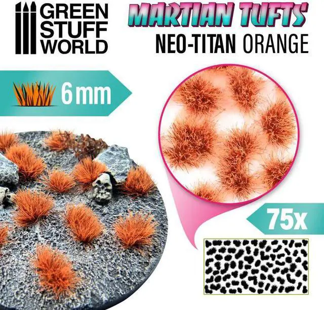 Main image of Green Stuff World Martian Fluorescent Tufts - NEON-TITAN ORANGE 10680