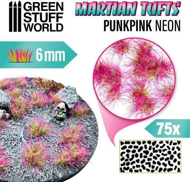 Main image of Green Stuff World Martian Tufts for Models and Miniatures  Punkpink Neon 6mm 10681