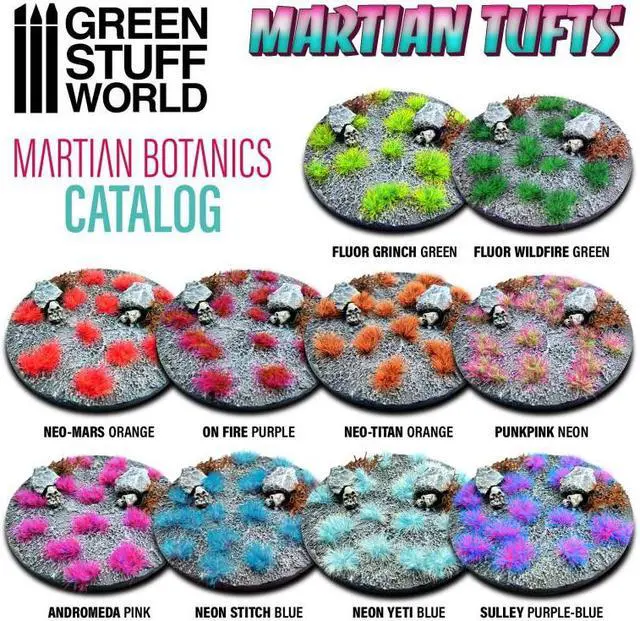 Alt view image 2 of 2 - Green Stuff World Martian Tufts for Models and Miniatures  Punkpink Neon 6mm 10681