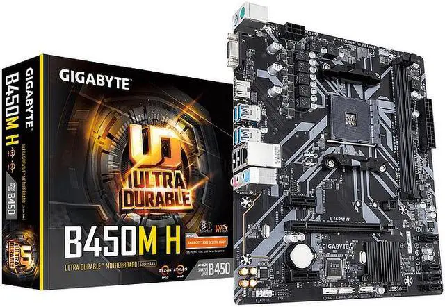 Alt view image 6 of 17 - GIGABYTE B450M H AM4 AMD B450 SATA 6Gb/s Micro ATX AMD Motherboard