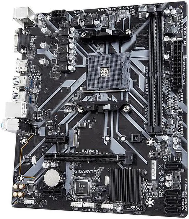 Alt view image 9 of 17 - GIGABYTE B450M H AM4 AMD B450 SATA 6Gb/s Micro ATX AMD Motherboard