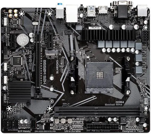Alt view image 8 of 10 - GIGABYTE B550M S2H AM4 AMD B550 SATA 6Gb/s Micro ATX AMD Motherboard