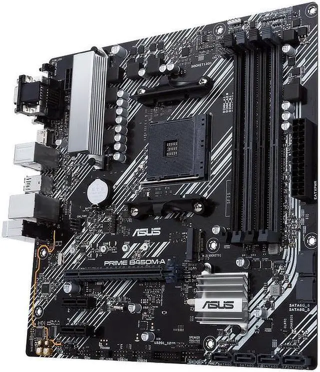Alt view image 4 of 10 - ASUS Prime B450M-A II AM4 AMD B450 SATA 6Gb/s Micro ATX AMD Motherboard