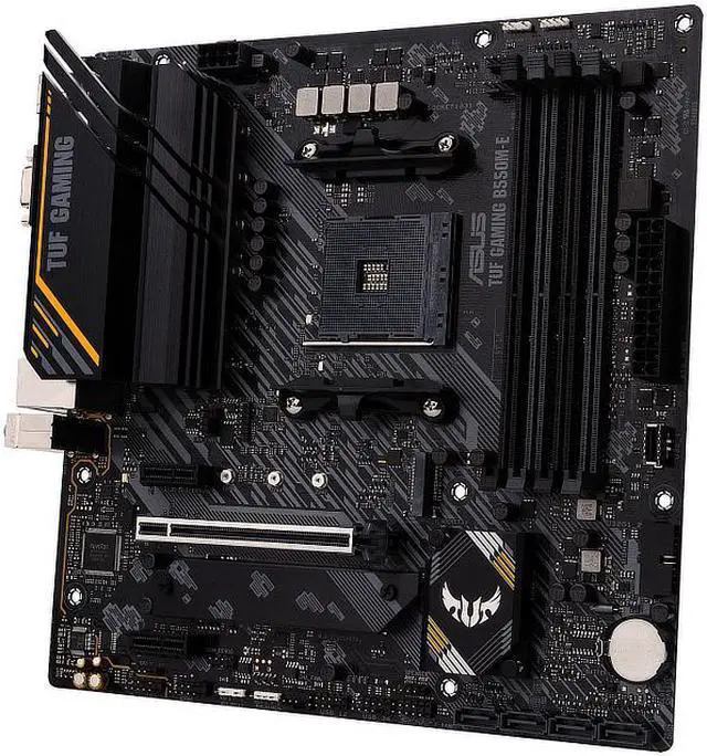 Alt view image 3 of 7 - ASUS TUF GAMING B550M-E Socket AM4 AMD B550 DDR4 Micro ATX Motherboard (90MB17U0-M0EAY0)