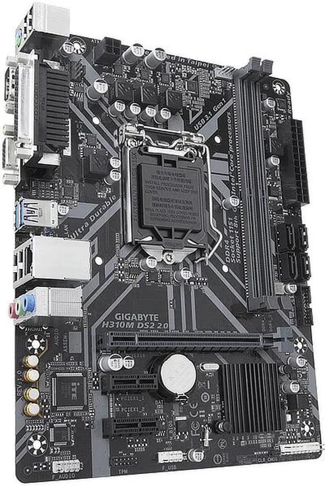 Alt view image 3 of 9 - H310M DS2 2.0 LGA 1151 Intel H310 DDR4 Micro ATX Motherboard (H310M DS2 2.0)