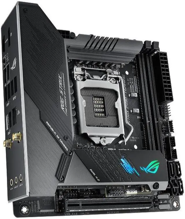 Alt view image 2 of 11 - ASUS ROG STRIX Z490-I GAMING (90MB13A0-M0EAY0) LGA 1200 Intel Z490 SATA 6Gb/s Mini ITX Intel Motherboard