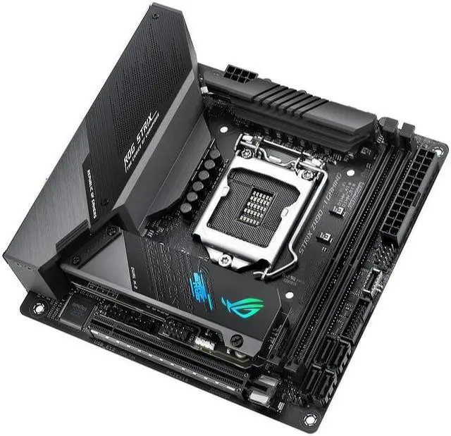 Alt view image 4 of 11 - ASUS ROG STRIX Z490-I GAMING (90MB13A0-M0EAY0) LGA 1200 Intel Z490 SATA 6Gb/s Mini ITX Intel Motherboard