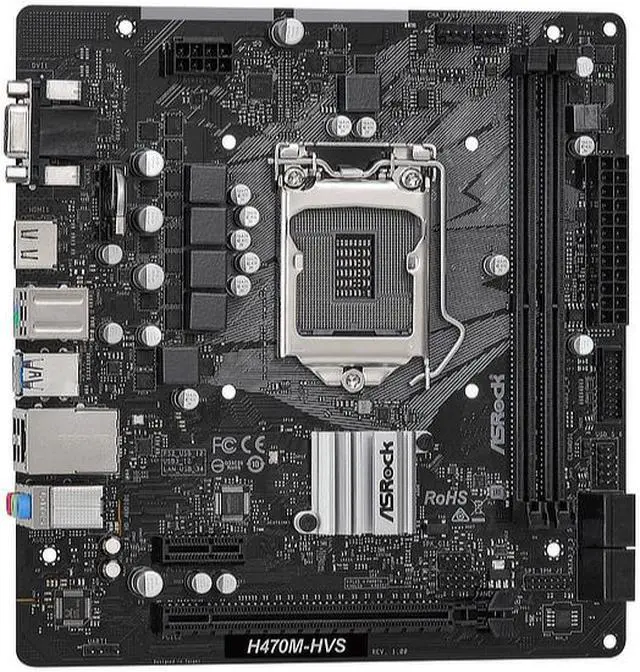 Alt view image 8 of 9 - ASRock H470M-HVS LGA 1200 Intel H470 SATA 6Gb/s Micro ATX Intel Motherboard