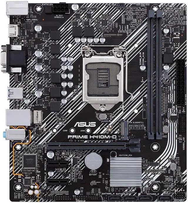 Alt view image 2 of 6 - ASUS PRIME H410M-D LGA 1200 Intel H410 DDR4 Micro ATX Motherboard (90MB13U0-M0EAY0)