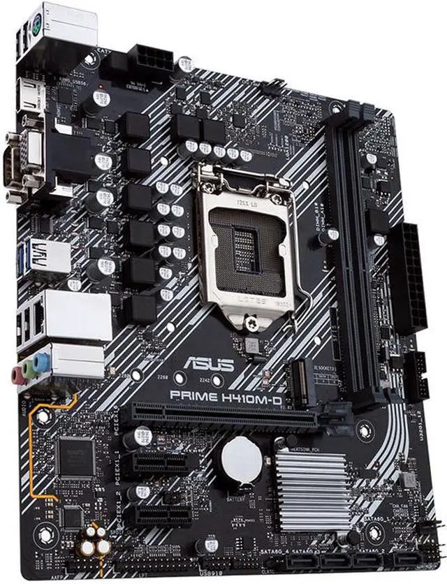 Alt view image 5 of 6 - ASUS PRIME H410M-D LGA 1200 Intel H410 DDR4 Micro ATX Motherboard (90MB13U0-M0EAY0)