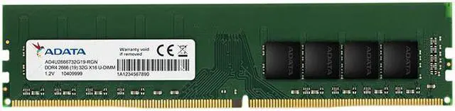 Main image of ADATA Premier 8GB (1 x 8GB) 288-pin DIMM DDR4 2666 MHz CL19 Memory (AD4U26668G19-SGN)