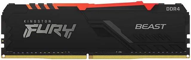 Alt view image 3 of 14 - Kingston FURY Beast RGB 128GB (4 x 32GB) 288-pin DIMM DDR4 3200 MHz CL16 RGB LED Memory (KF432C16BBAK4/128)