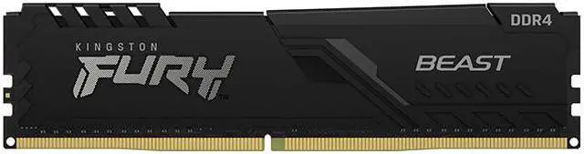 Alt view image 3 of 12 - Kingston FURY Beast 64GB (4 x 16GB) 288-pin DIMM DDR4 2666 MHz CL16 Black Memory (KF426C16BBK4/64)