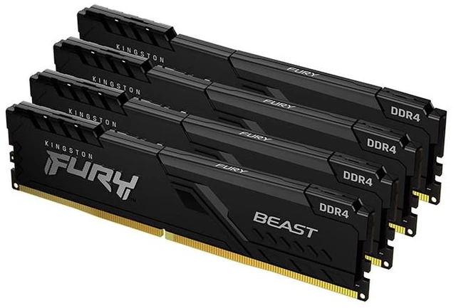 Main image of Kingston FURY Beast 64GB (4 x 16GB) 288-pin DIMM DDR4 3000 MHz CL16 Black Memory (KF430C16BBK4/64)