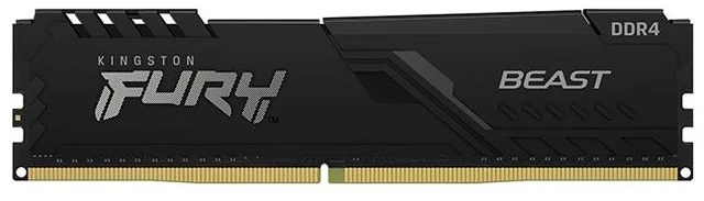 Alt view image 3 of 12 - Kingston FURY Beast 64GB (4 x 16GB) 288-pin DIMM DDR4 3000 MHz CL16 Black Memory (KF430C16BBK4/64)