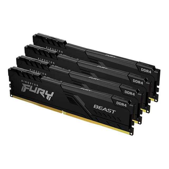 Alt view image 6 of 12 - Kingston FURY Beast 64GB (4 x 16GB) 288-pin DIMM DDR4 3000 MHz CL16 Black Memory (KF430C16BBK4/64)