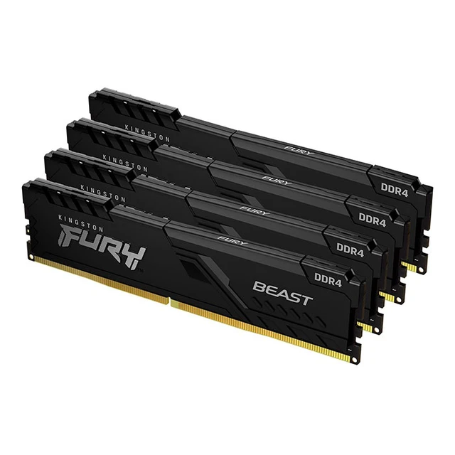 Alt view image 7 of 12 - Kingston FURY Beast 64GB (4 x 16GB) 288-pin DIMM DDR4 3000 MHz CL16 Black Memory (KF430C16BBK4/64)