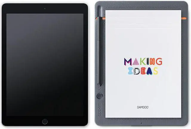Alt view image 7 of 14 - Wacom Bamboo Slate CDS610S Smartpad A5 (Half Letter Size) / Small Notepad with Digitization Technology incl. Stylus with Ballpoint Pen / Compatible with Android and Apple