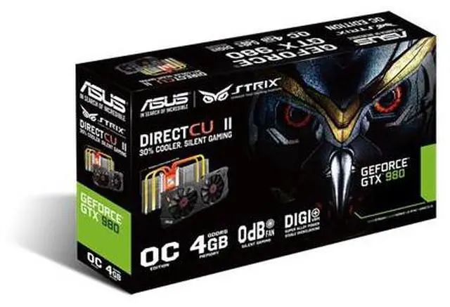 Alt view image 3 of 5 - Strix STRIX-GTX980-DC2OC-4GD5 GeForce GTX 980 Graphic Card - 1.18 GHz Core - 4 GB GDDR5 - PCI Express 3.0 x16 - Dual Slot Space Required