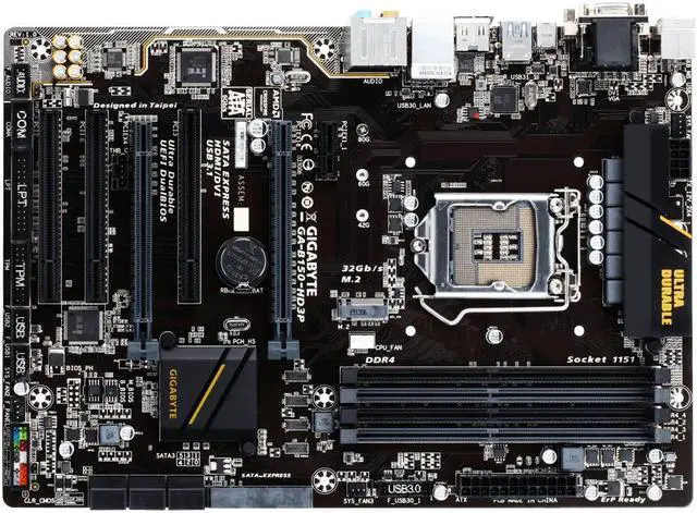 Alt view image 2 of 5 - GIGABYTE GA-B150-HD3P LGA 1151 Intel B150 HDMI USB 3.1 USB 3.0 ATX Intel Motherboard