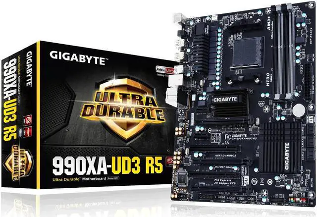 Main image of GIGABYTE GA-990XA-UD3 R5 AM3+ AMD 990X SATA 6Gb/s USB 3.0 ATX AMD Motherboard