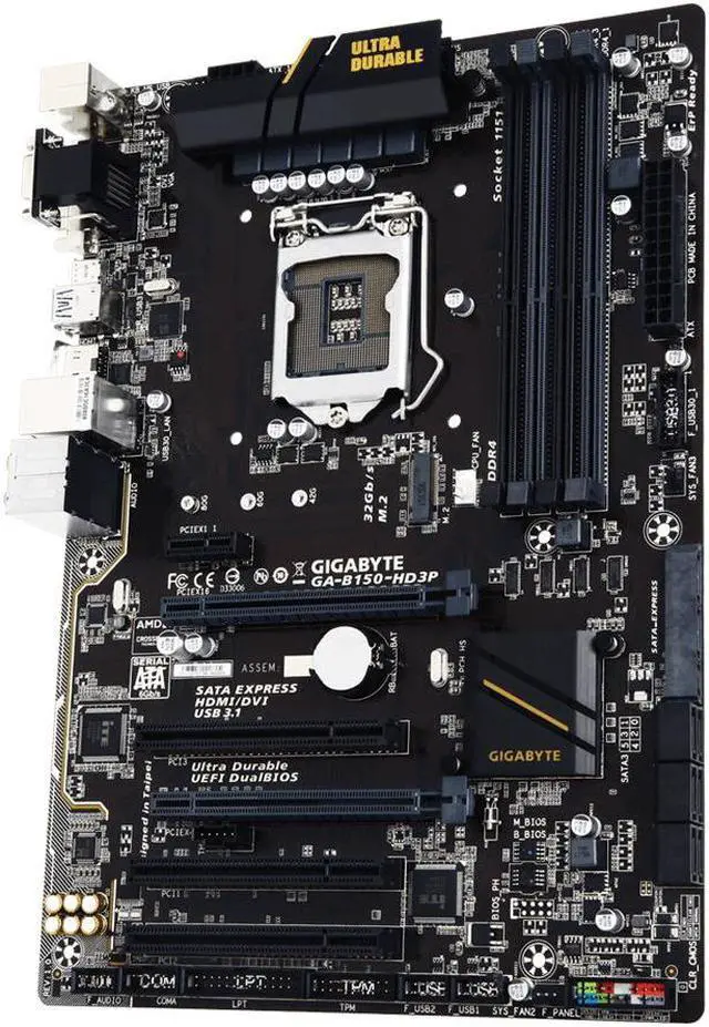 Alt view image 3 of 5 - GIGABYTE GA-B150-HD3P LGA 1151 Intel B150 HDMI USB 3.1 USB 3.0 ATX Intel Motherboard