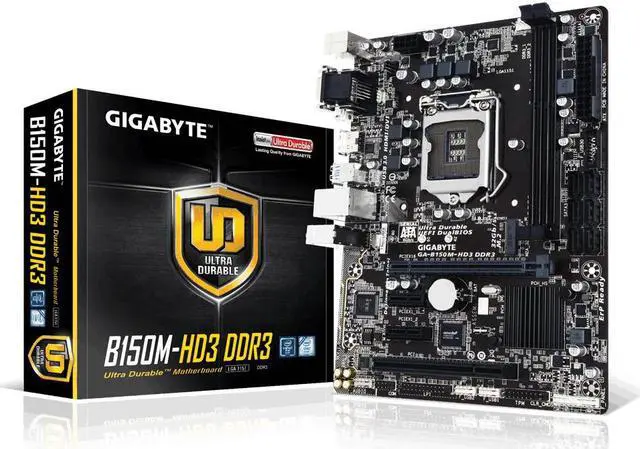 Main image of GIGABYTE GA-B150M-HD3 DDR3 LGA 1151 Intel B150 HDMI SATA 6Gb/s USB 3.0 Micro ATX Intel Motherboard