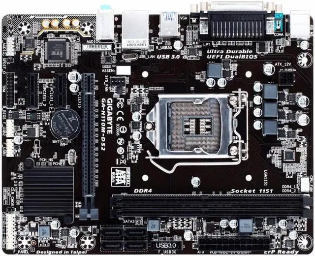 Alt view image 2 of 4 - GIGABYTE GA-H110M-DS2 LGA 1151 Intel H110 SATA 6Gb/s USB 3.0 Micro ATX Intel Motherboard